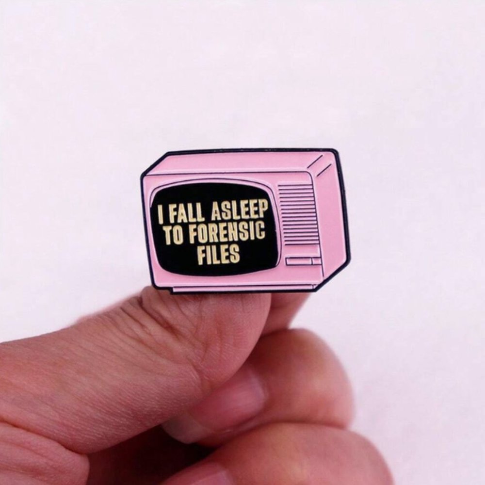 🧿 3 for $33 🧿 "I Fall Asleep to Forensic Files" True Crime Enamel Pin